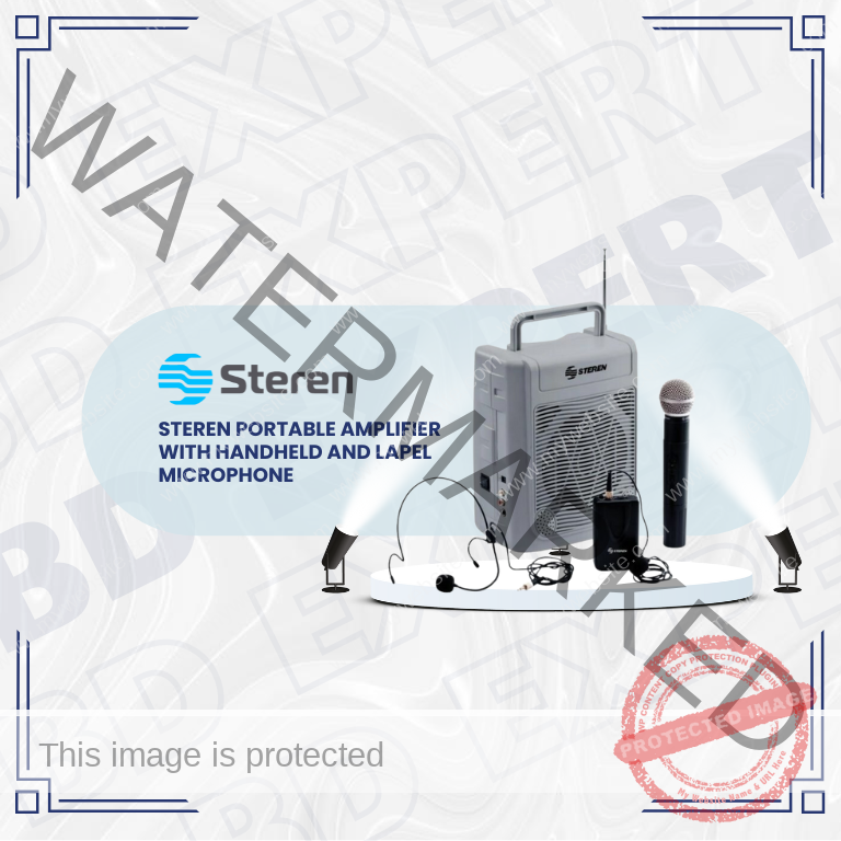 Steren Portable Amplifier with Handheld and Lapel Microphone